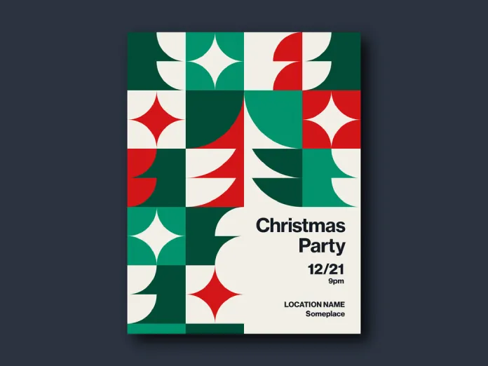 Minimal Christmas Party Poster Template