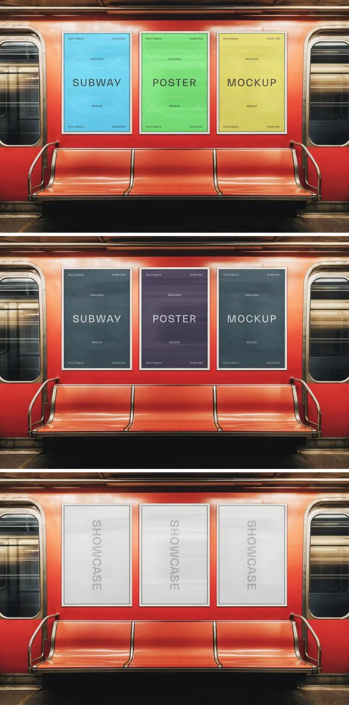 Subway Train Posters Mockup by Pixelbuddha Studio for Adobe Photoshop