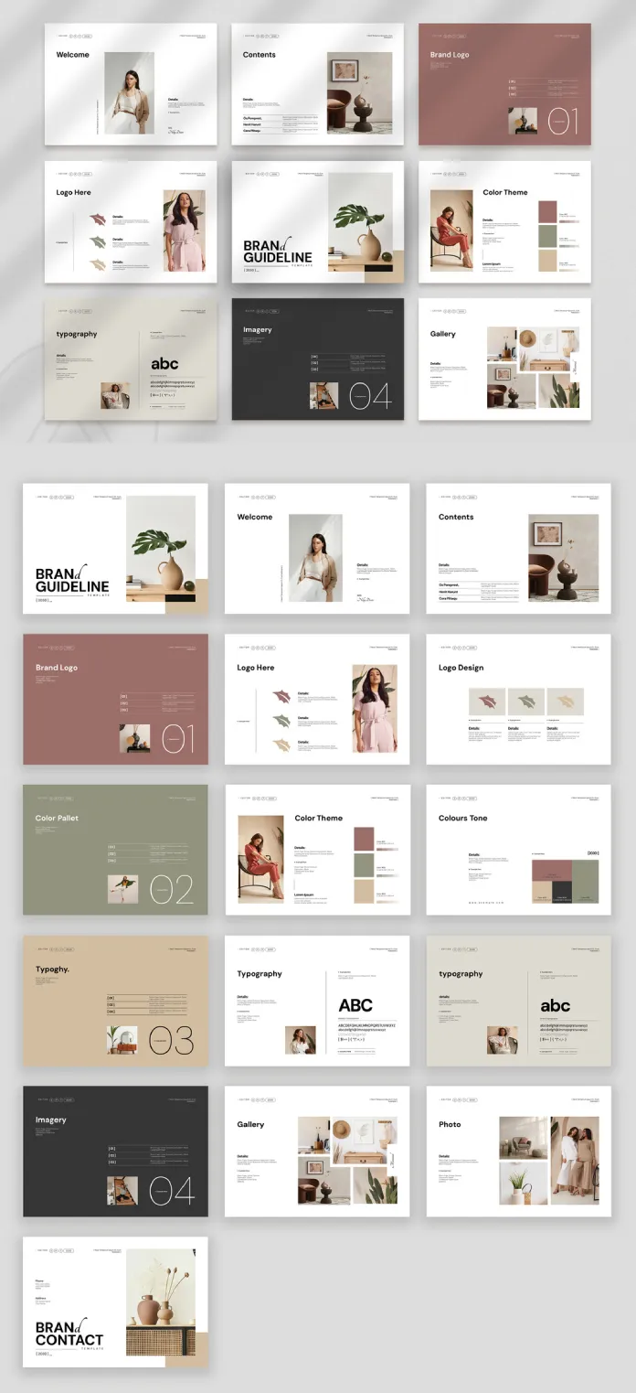 Super elegant and clean brand guidelines brochure template by PixWork