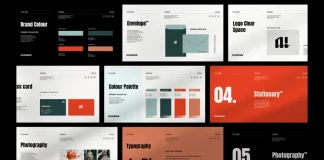 Adobe InDesign Brand Guidelines Presentation Template by Studio PixWork with 26 Pre-design Customizable Pages