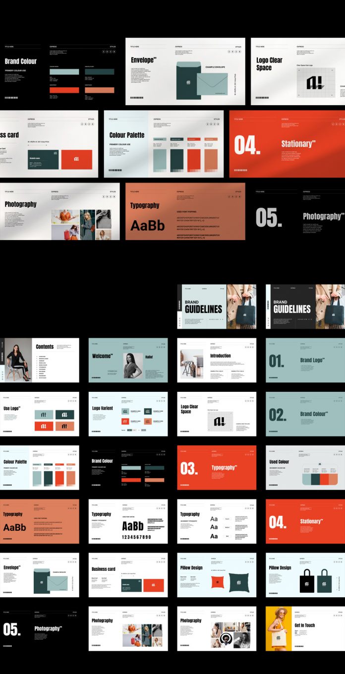Adobe InDesign Brand Guidelines Presentation Template by Studio PixWork with 26 Pre-design Customizable Pages