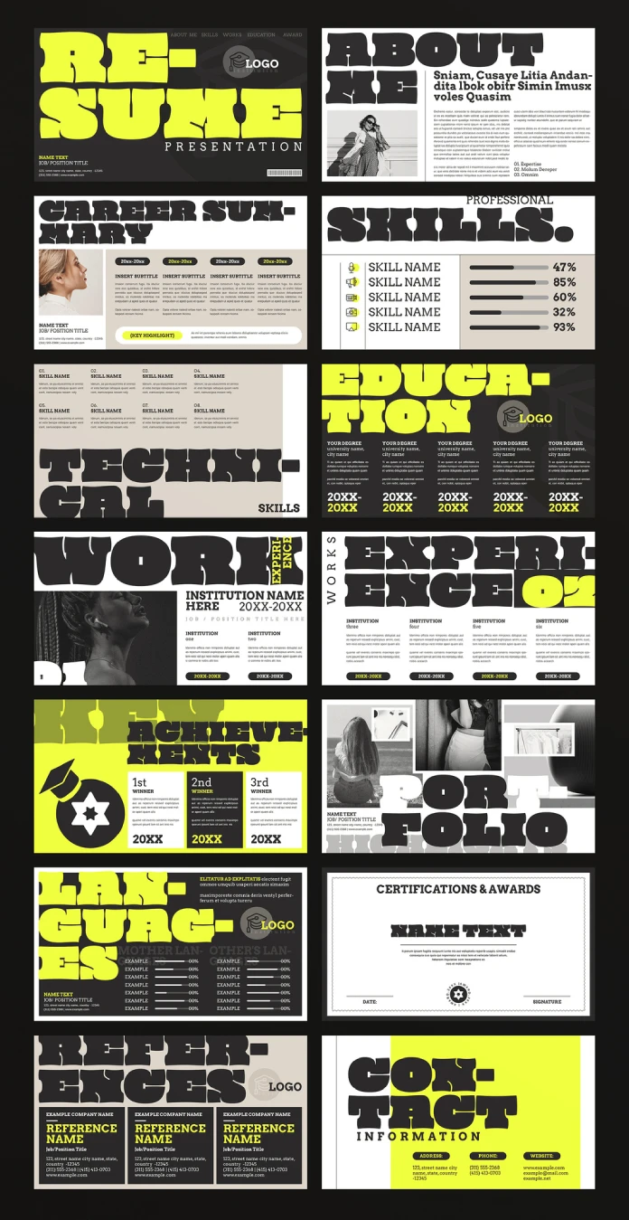 CV Resume Presentation Template with a Unique Layout and Design by E-Type