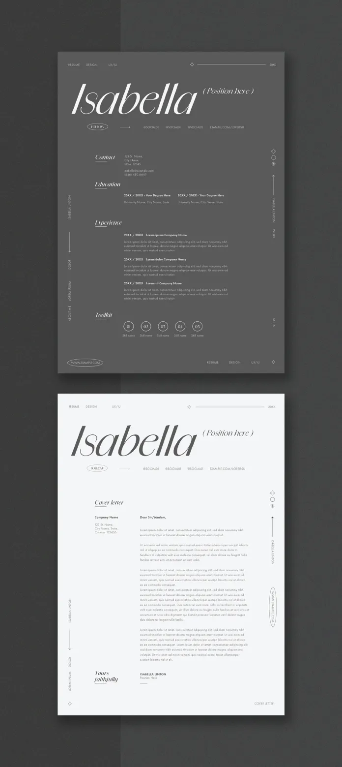 Elegant Resume Template with Cover Letter by Wavebreak Media