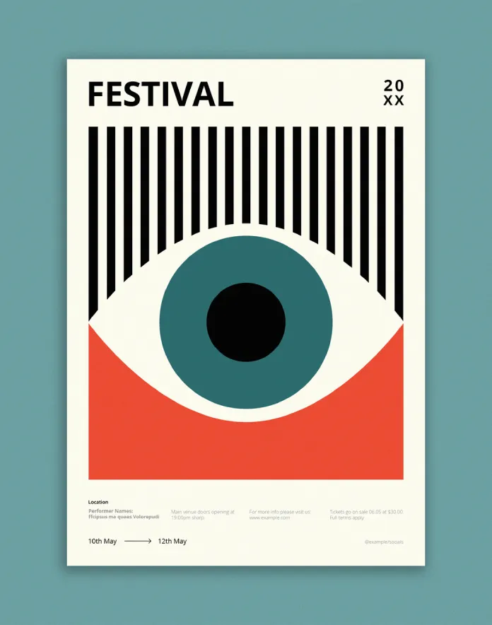 Mid Century Modernism-inspired Event Flyer Template by Wavebreak Media