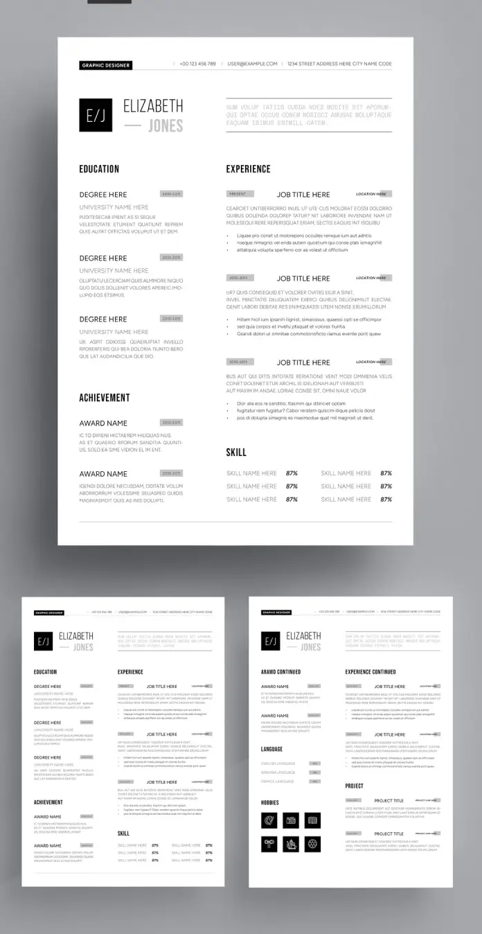 Minimalist CV InDesign Template by ContestDesign