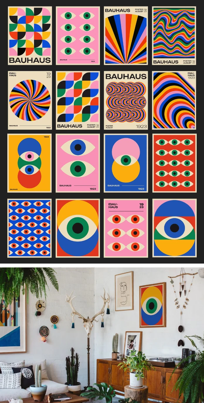 40 Bauhaus-inspired vector poster designs