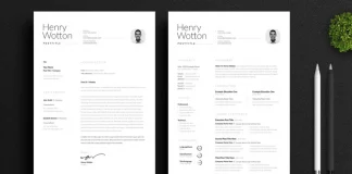 A Clean Black and White Resume Template by GraphicArtist for Use in Adobe InDesign