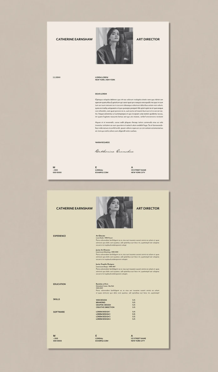 A Clean, Minimalist Resume and Cover Letter Template with Photo