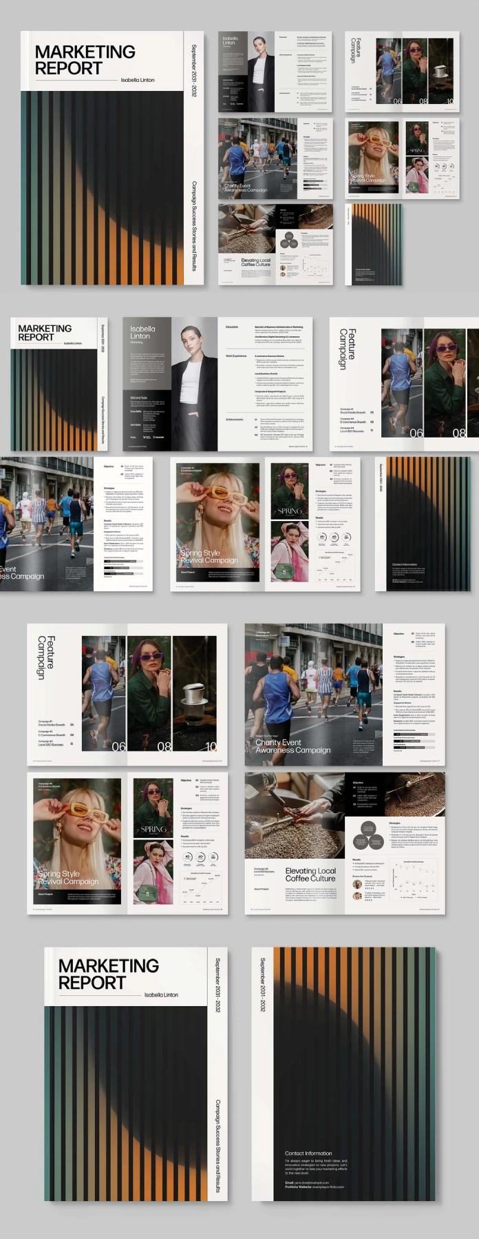 Adobe InDesign Marketing Report Template by BrandPacks