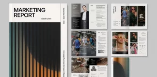 Adobe InDesign Marketing Report Template by BrandPacks