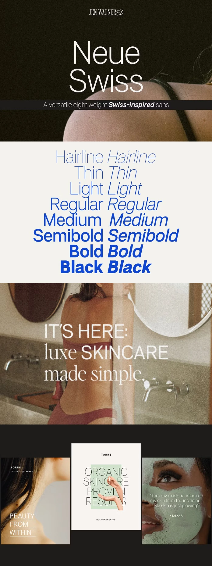 Neue Swiss Font Family by Jen Wagner Co.