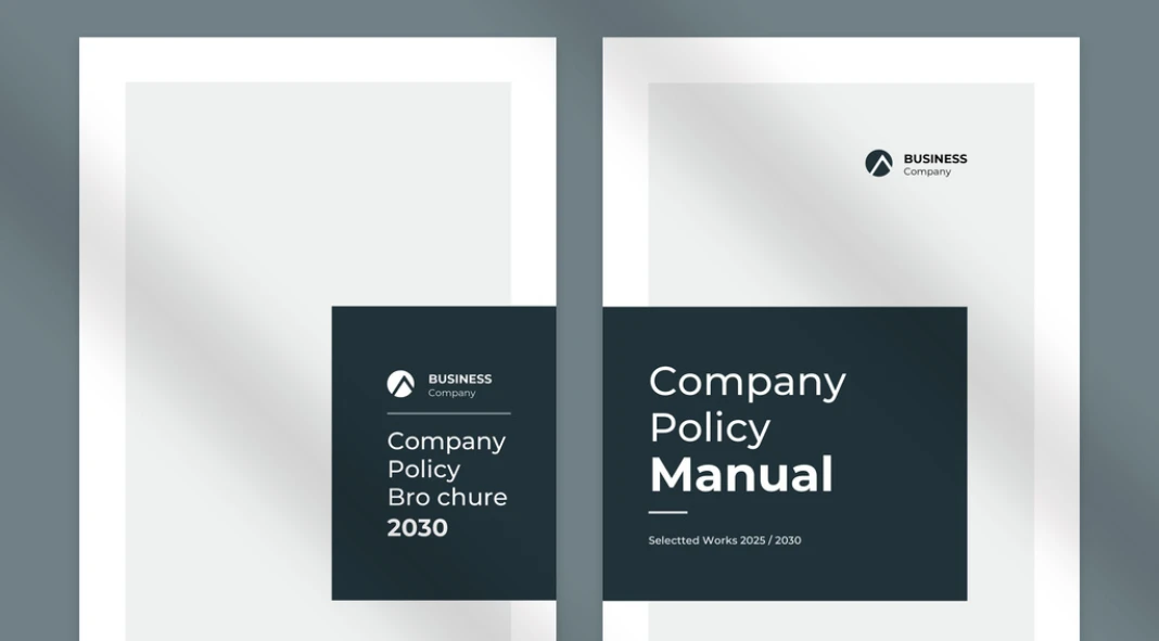 Company Policy Manual Brochure Template by PixWork for Adobe InDesign Company Policy Manual Brochure Template by PixWork for Adobe InDesign