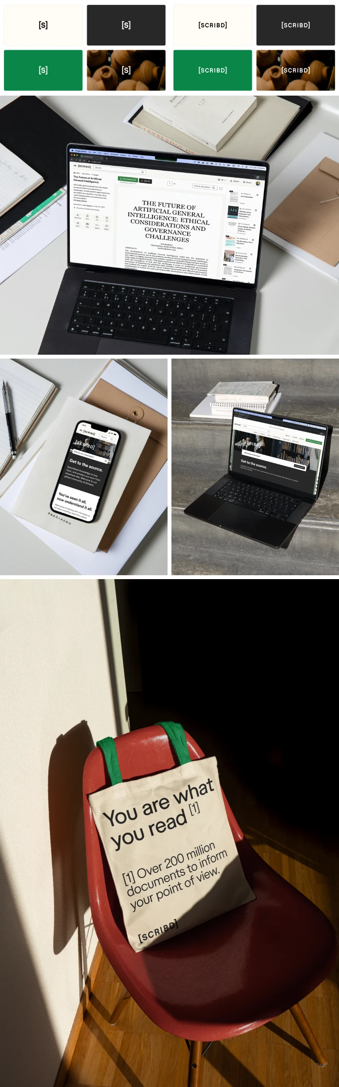 Global brand identity for Scribd by Mother Design
