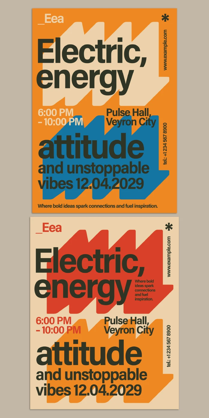 Modern Urban Event Poster Template BlackCatStudio in Two Standard Sizes US Letter and A4.
