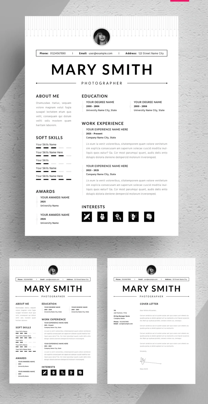 Outstanding Resume InDesign Template by ContestDesign