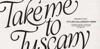 Take Me To Tuscany Font by Nicky Laatz