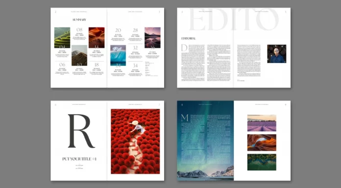 A Clean Travel Magazine Layout by Tom Sarraipo for Adobe InDesign
