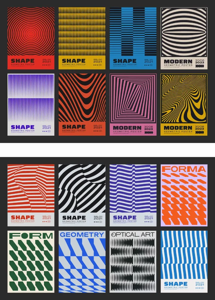 Download 80 Modern Geometric Poster Design Templates as Fully Editable Vector Graphics
