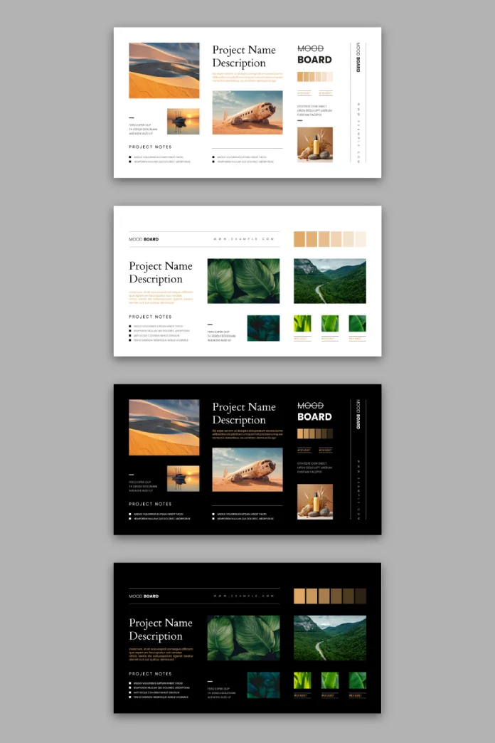 Modern and Minimalist Moodboard Template for Creative Design Projects by DesignCoach for Adobe InDesign