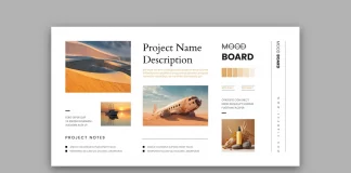 Modern and Minimalist Moodboard Template for Creative Design Projects by DesignCoach for Adobe InDesign