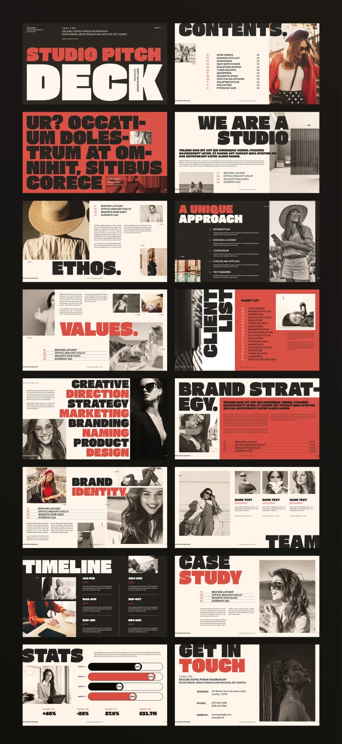 Pitch Deck InDesign Presentation Template by E-Type