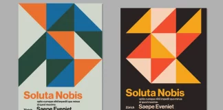 Adobe Illustrator Poster Design Vector Template Inspired by the Style of Swiss Minimalism