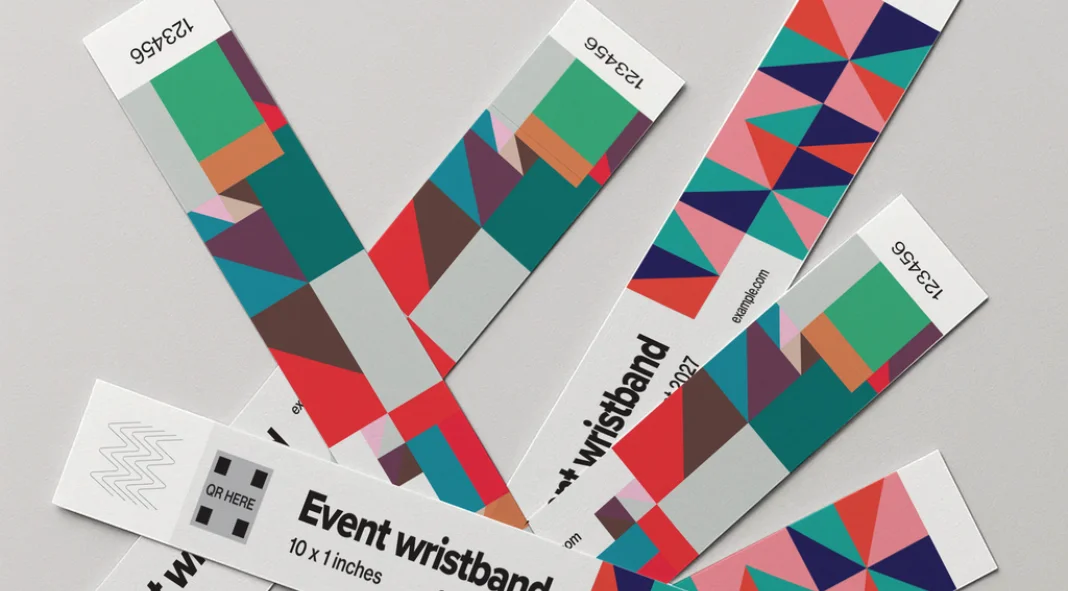 Event Ticket Wristband Design Template with Graphic Layout by GrafVishenka Event Ticket Wristband Design Template with Graphic Layout by GrafVishenka