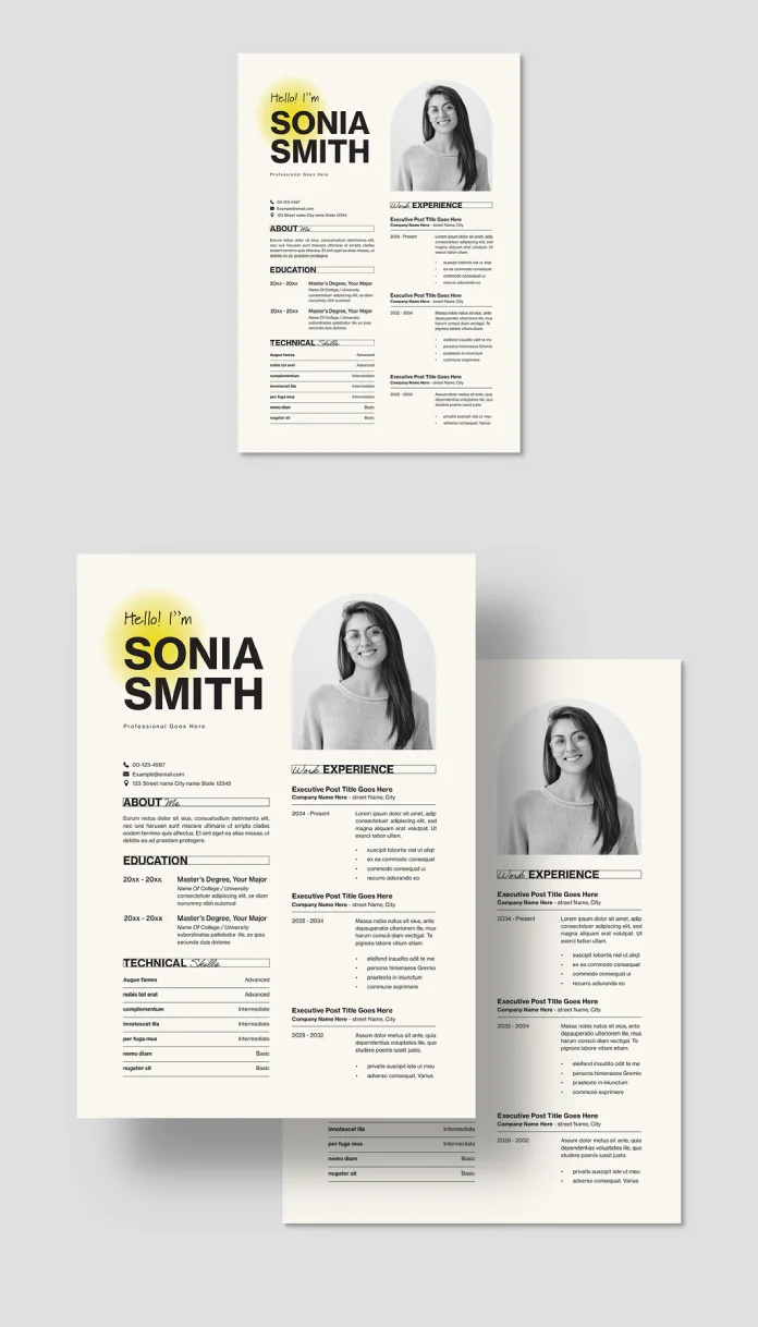 A Modern, Customizable Curriculum Vitae (CV) Resume Layout in A4 by BrandPacks available as Adobe InDesign Template.