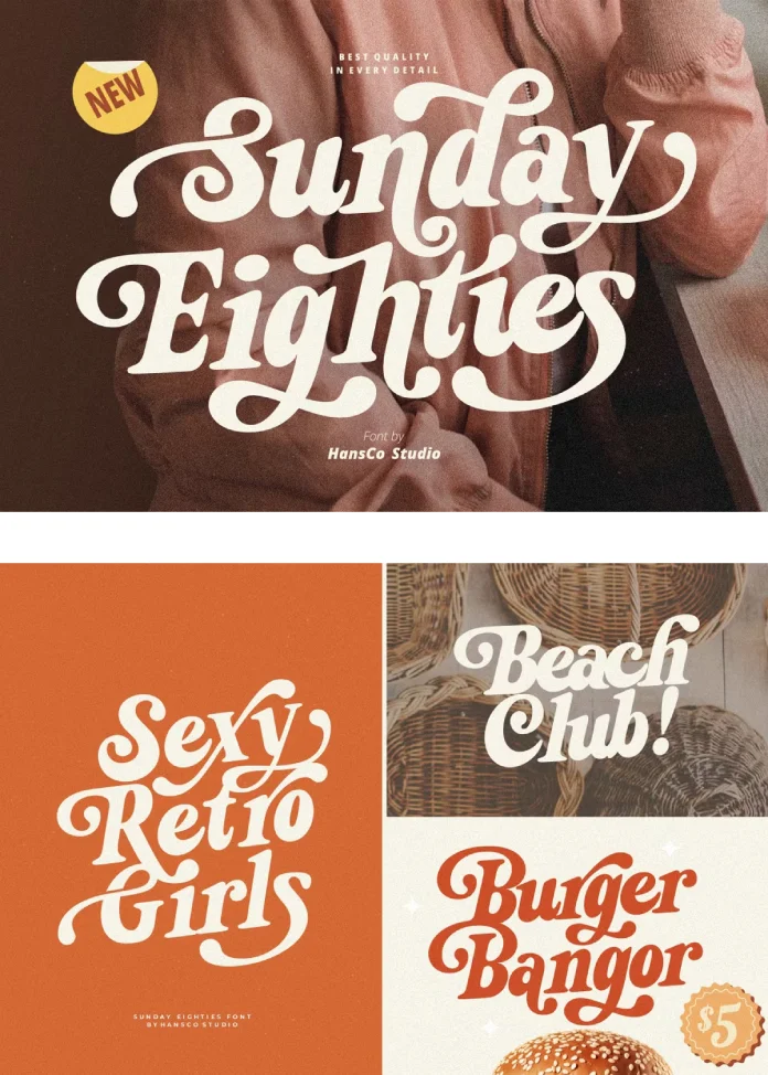 Sunday Eighties Font by HansCo Studio