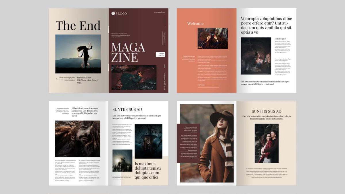 Customizable Adobe InDesign Magazine Layout by PixWork in A4 Customizable Adobe InDesign Magazine Layout by PixWork in A4