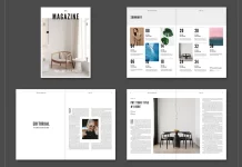Customize an Adobe InDesign Magazine Template that Redefines Minimalist Elegance Minimalist Adobe InDesign Magazine Template by Tom Sarraipo in US Letter and A4.