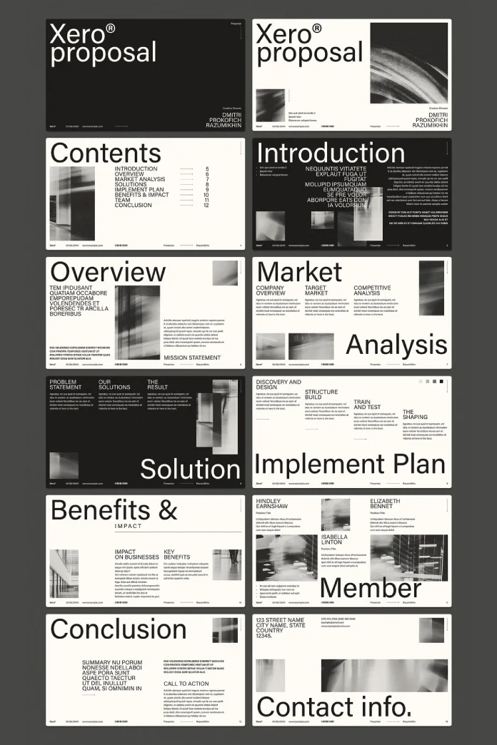 Minimalist Business Proposal Presentation Template by RedGiant for Adobe InDesign
