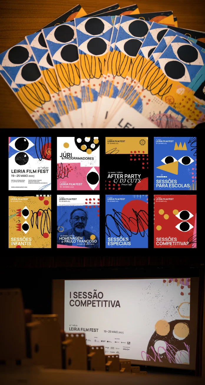 Visual identity of the 12th edition of Leiria Film Fest designed by Paulo Graça (aka Senhor Paulinho).