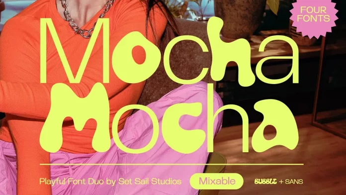 Mocha Bubble + Sans Font Duo by Sam Parrett of Set Sail Studios