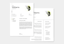Modern, Clean Resume and CV Template by Designcy Studio in A4 for Adobe InDesign