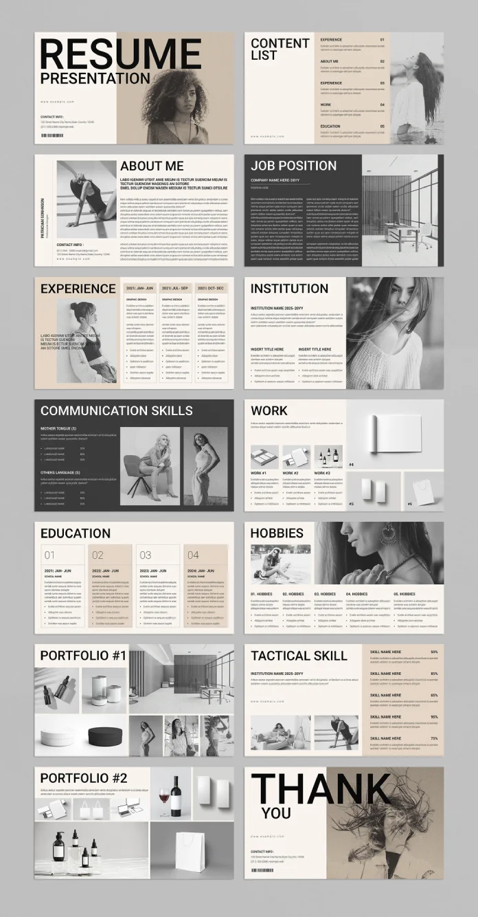Resume (CV) Presentation Template by E-Type for Adobe InDesign
