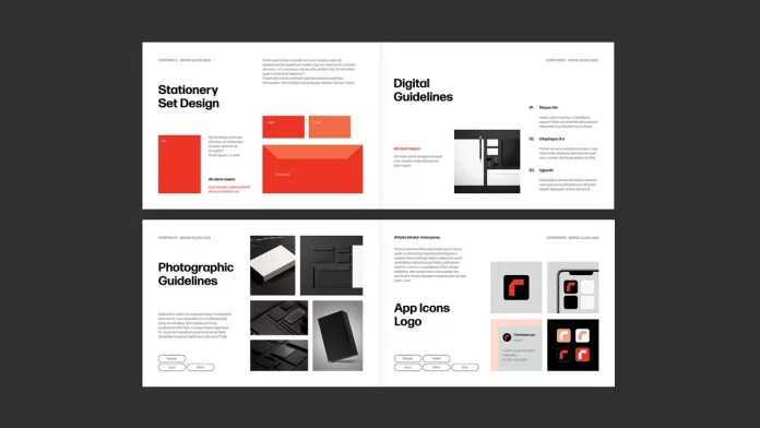 Adobe InDesign Brand Guidelines Template in A4 Landscape Layout by afahmy
