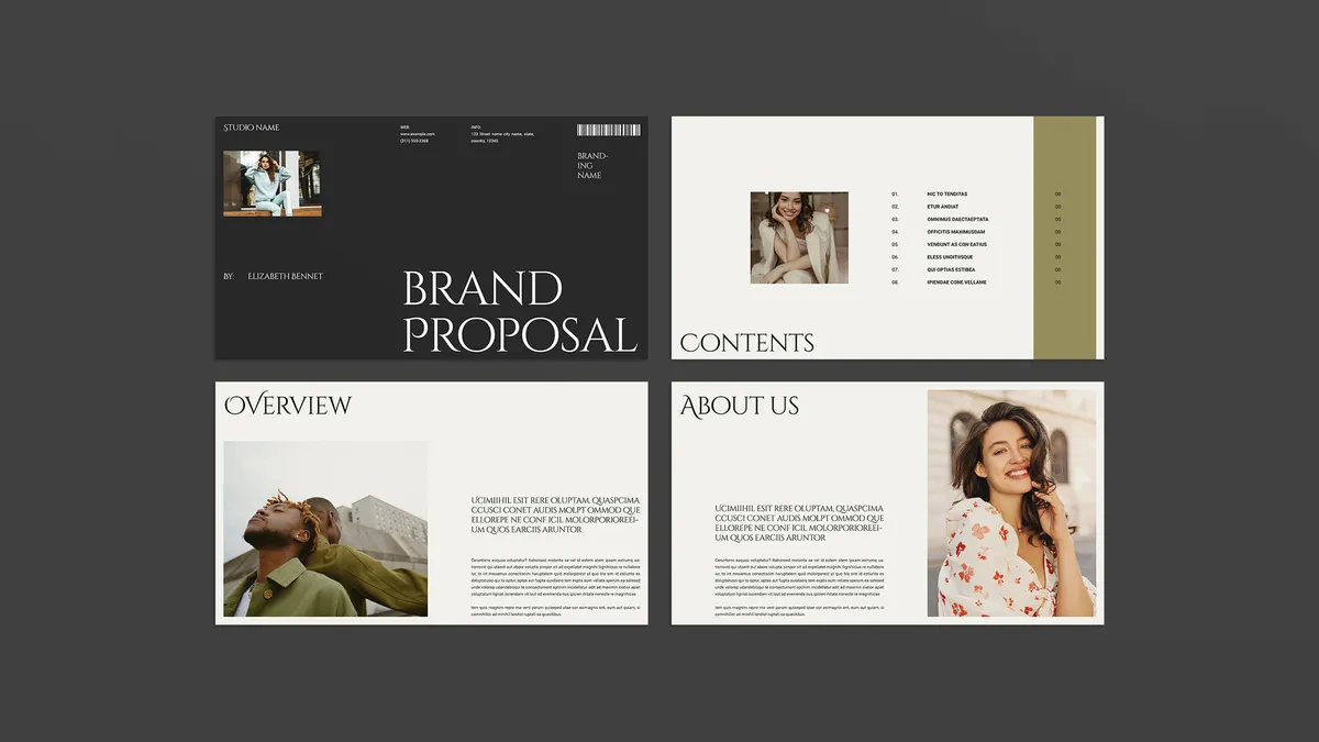 Adobe InDesign Brand Proposal Presentation Template by E-Type Adobe InDesign Brand Proposal Presentation Template by E-Type