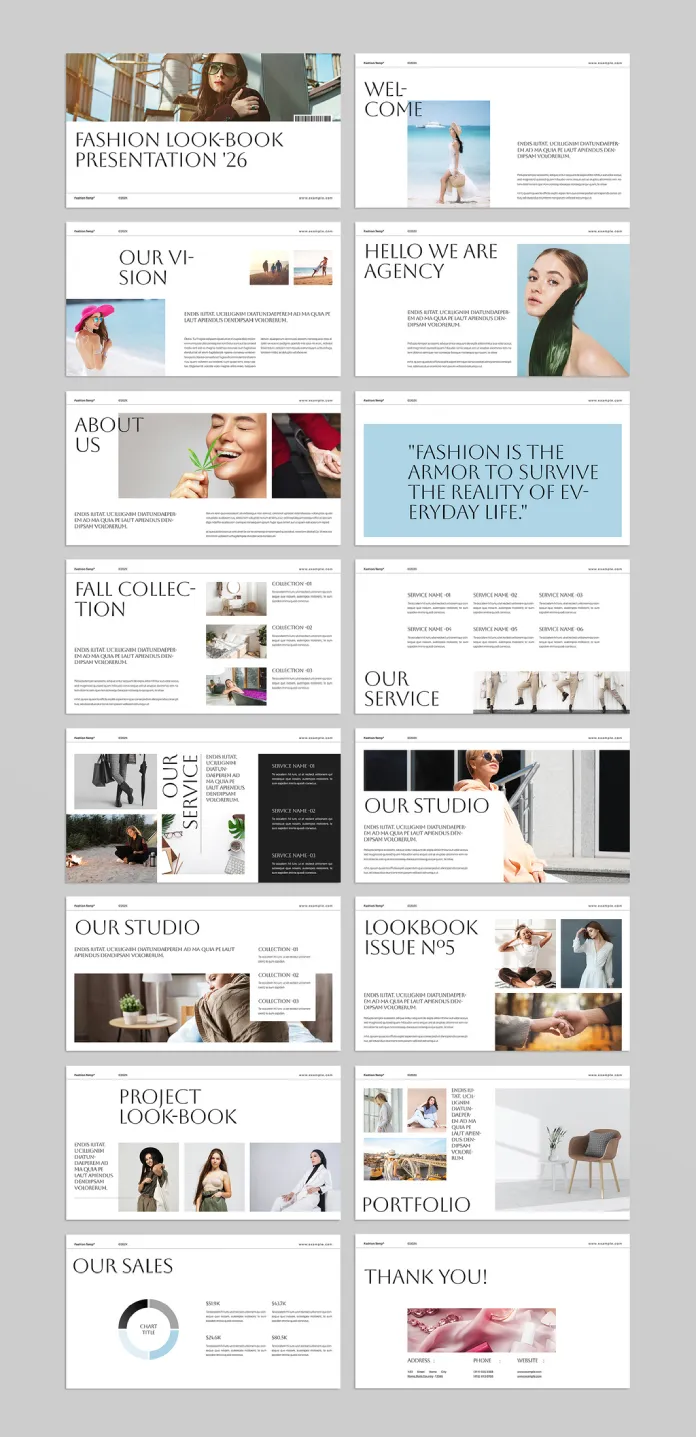 Lookbook Presentation Template by E-Type for Adobe InDesign