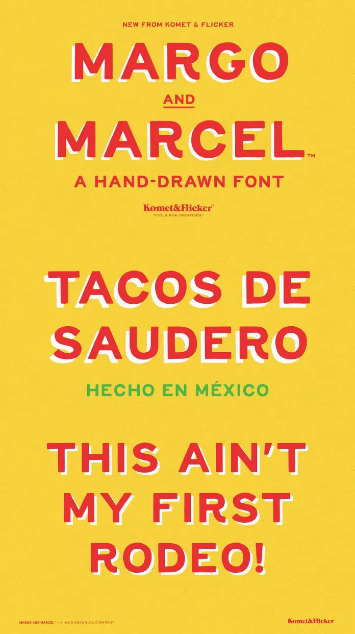 Margo and Marcel Typeface by Komet & Flicker - A Hand-Drawn Retro Font