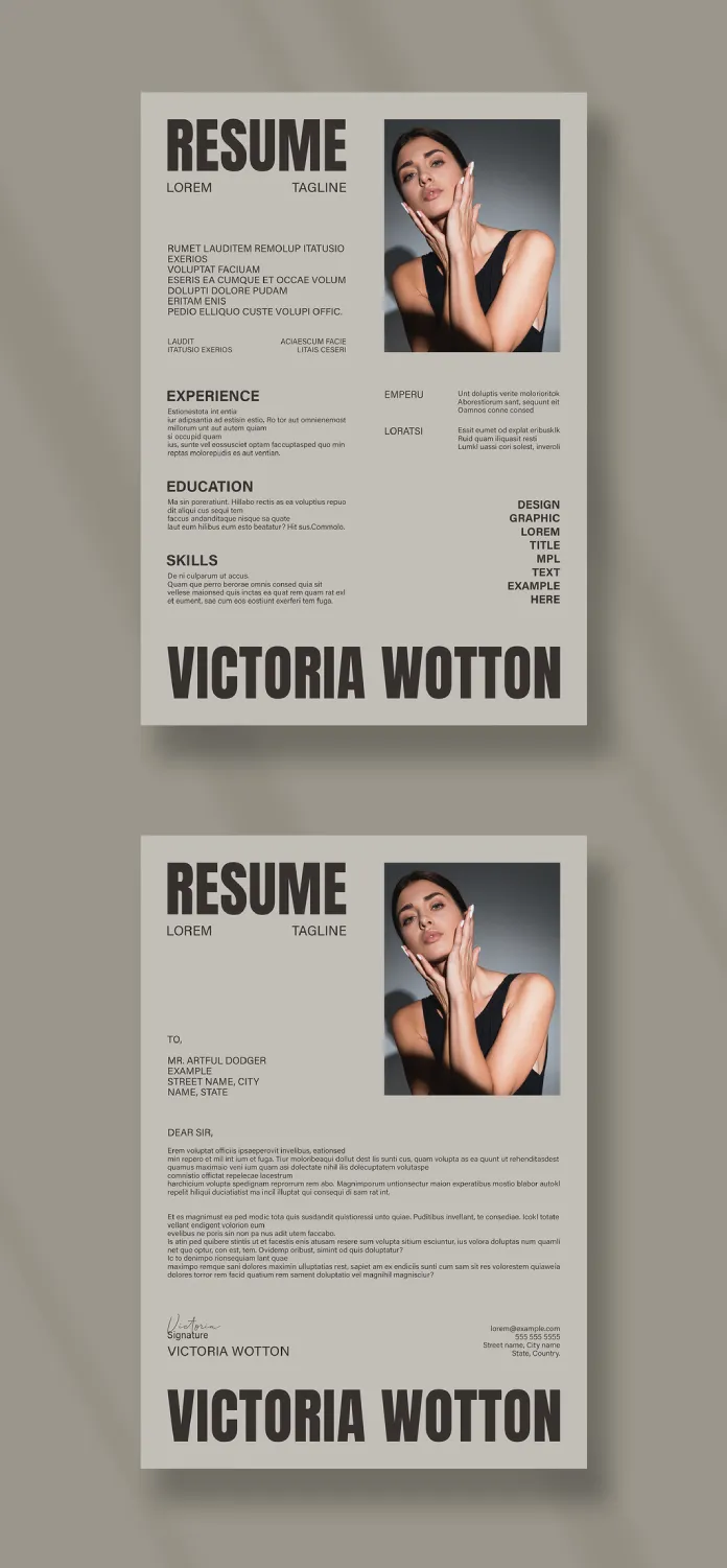 A Minimalist Adobe InDesign Resume Template - Creative, Fully Customizable CV Layout with 2 Pages in A4