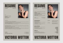 A Minimalist Adobe InDesign Resume Template - Creative, Fully Customizable CV Layout with 2 Pages in A4