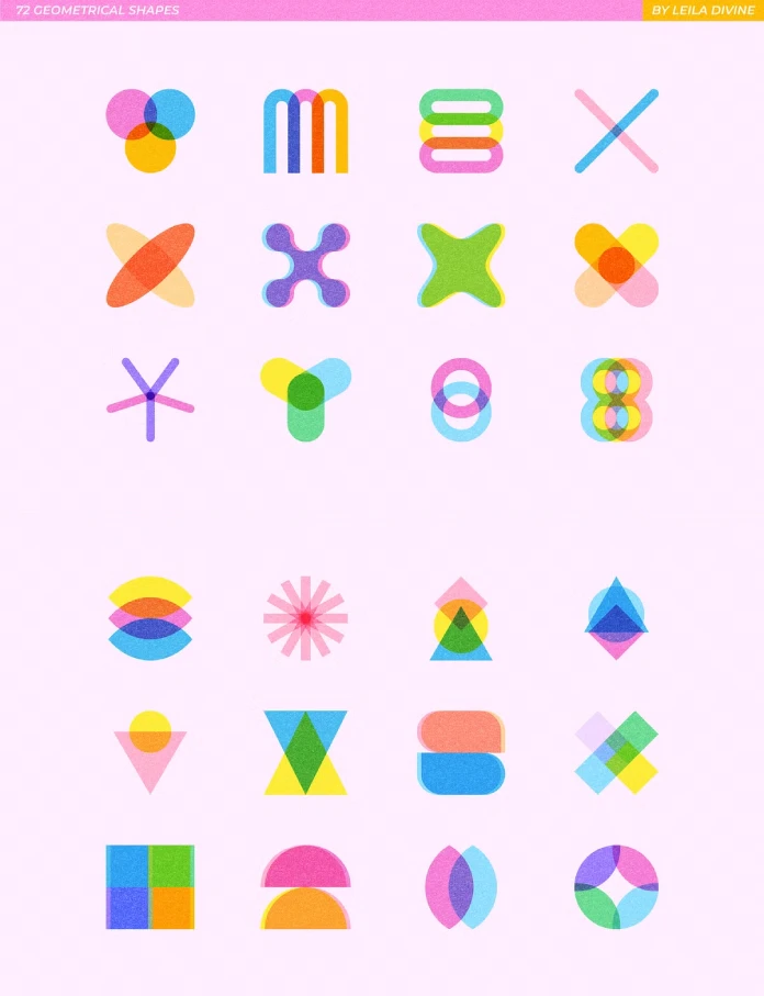 RISO Shapes: Geometric Vector Graphics Collection by Leila Divine
