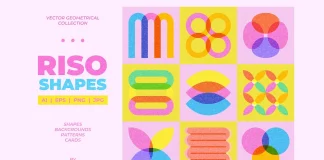 RISO Shapes: Geometric Vector Graphics Collection by Leila Divine