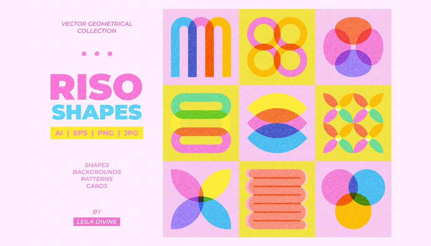 RISO Shapes: Why This Geometric Vector Collection is Redefining Retro Design