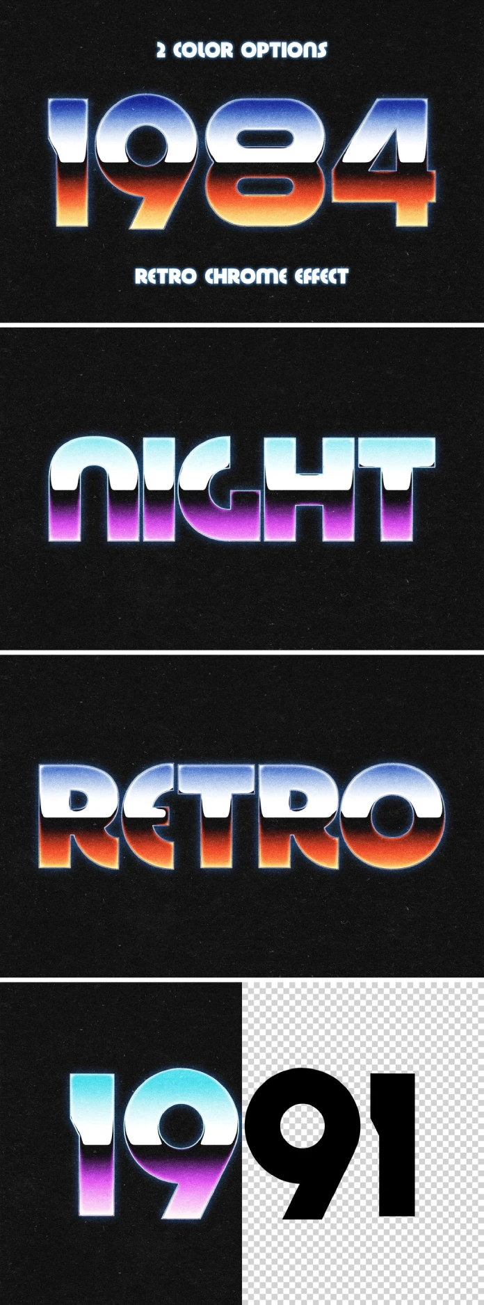 Retro Chrome Text Effect Mockup by Pixelbuddha Studio for Adobe Photoshop
