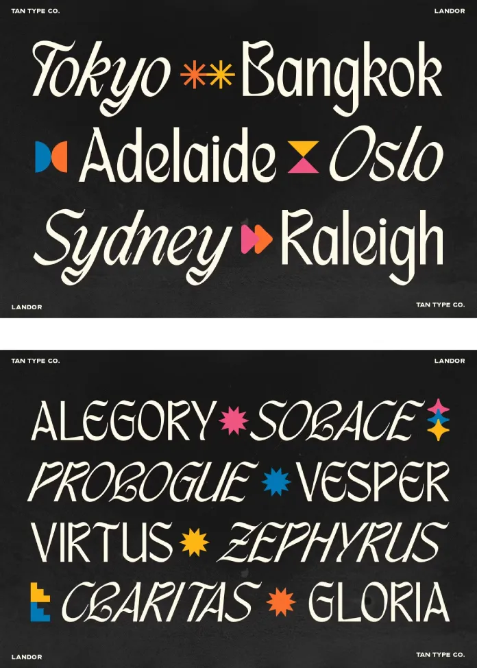 TAN Landor Font by TanType: Including Regular & Italic