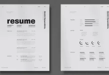 The super-minimalist Adobe Illustrator resume template by Wavebreak Media for graphic designers.
