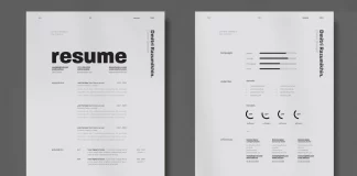 The super-minimalist Adobe Illustrator resume template by Wavebreak Media for graphic designers.