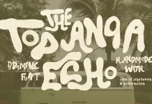 Topanga Echo Typeface by Laras Wonderland: A Bold Handwritten & Distorted Display Font with Countless Ligatures